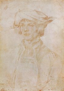 Portrett av Lucas van Leyden (1494-1533), nederlandsk maler og gravør, 1521 (sølvpunkttegning på papir)